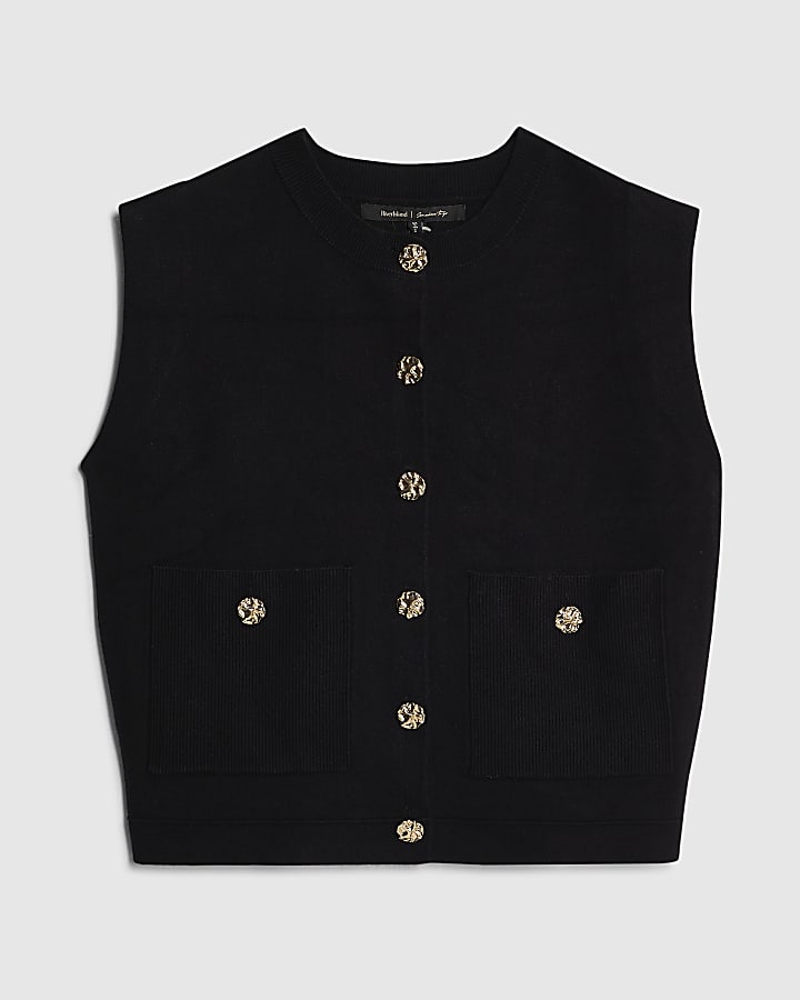Black Knitted Waistcoat