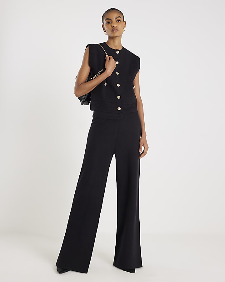 Black Knitted Waistcoat