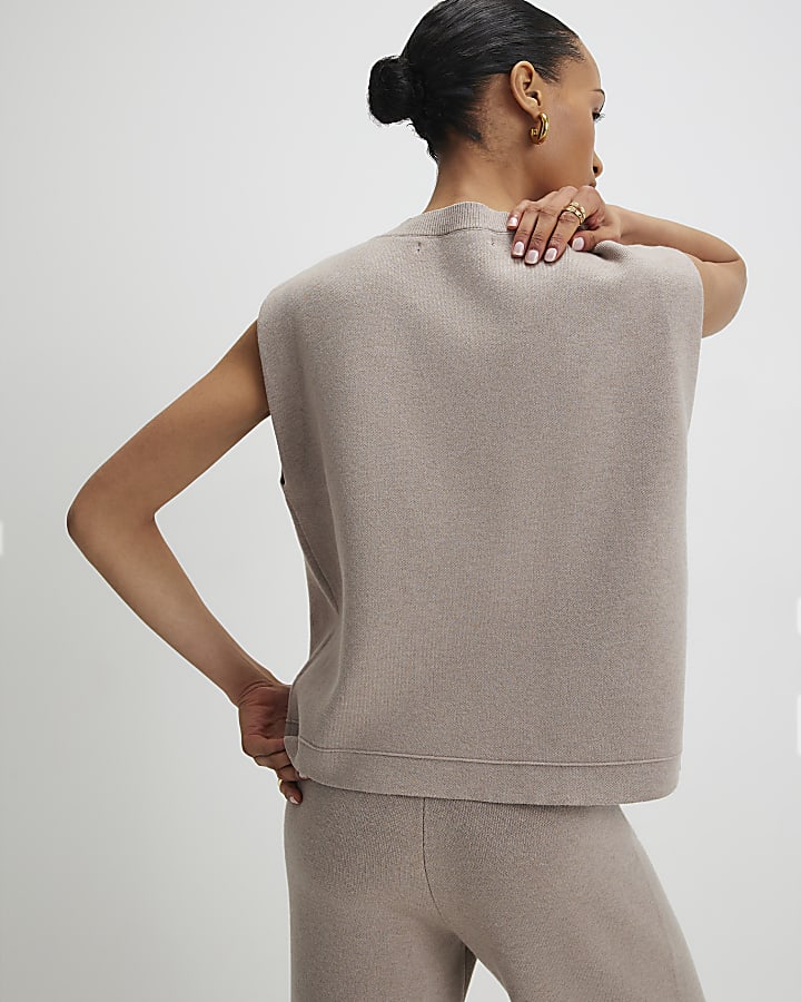 Beige Knitted Waistcoat