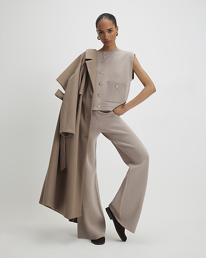 Beige Knitted Waistcoat