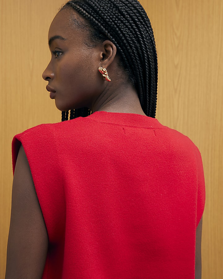 Red Knitted Waistcoat