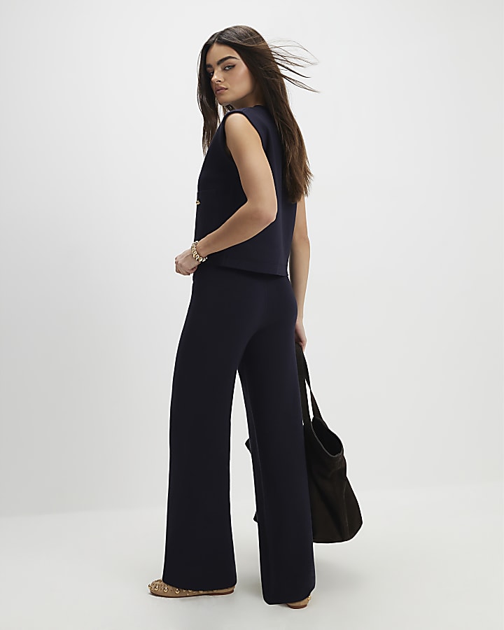 Navy Knitted Waistcoat