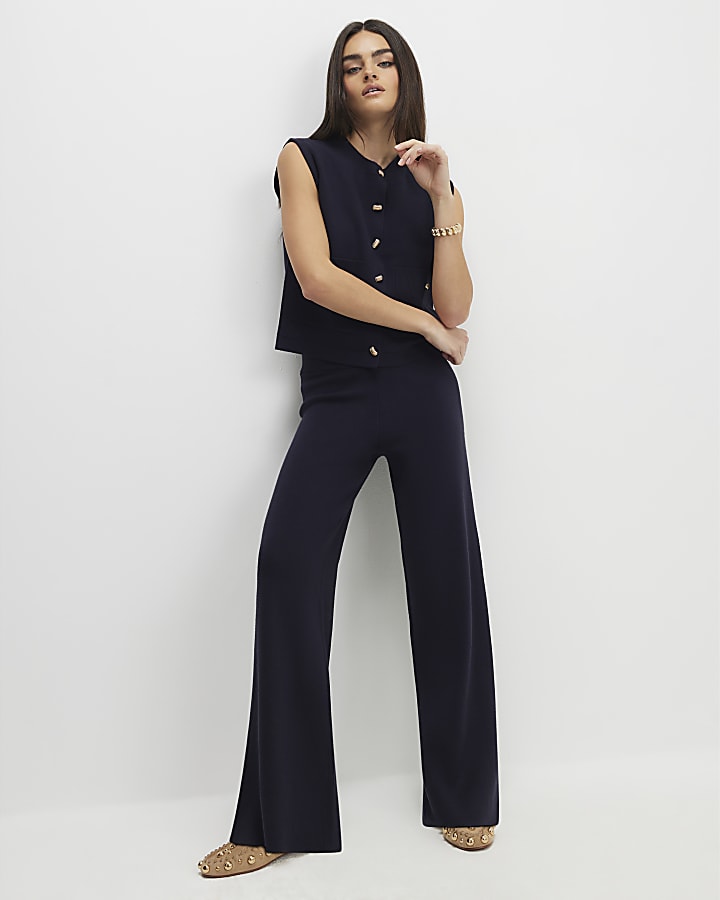 Navy Knitted Waistcoat