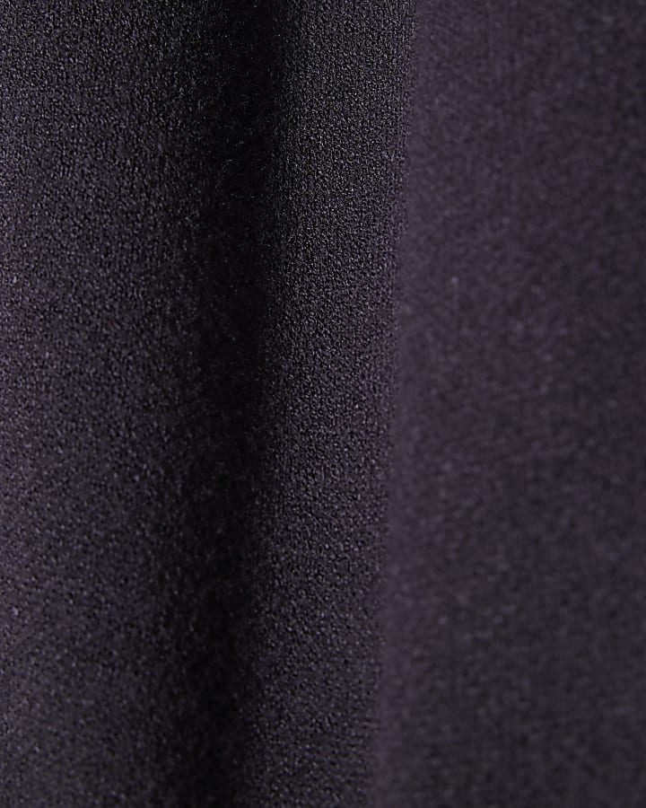 Navy knitted wide leg trousers