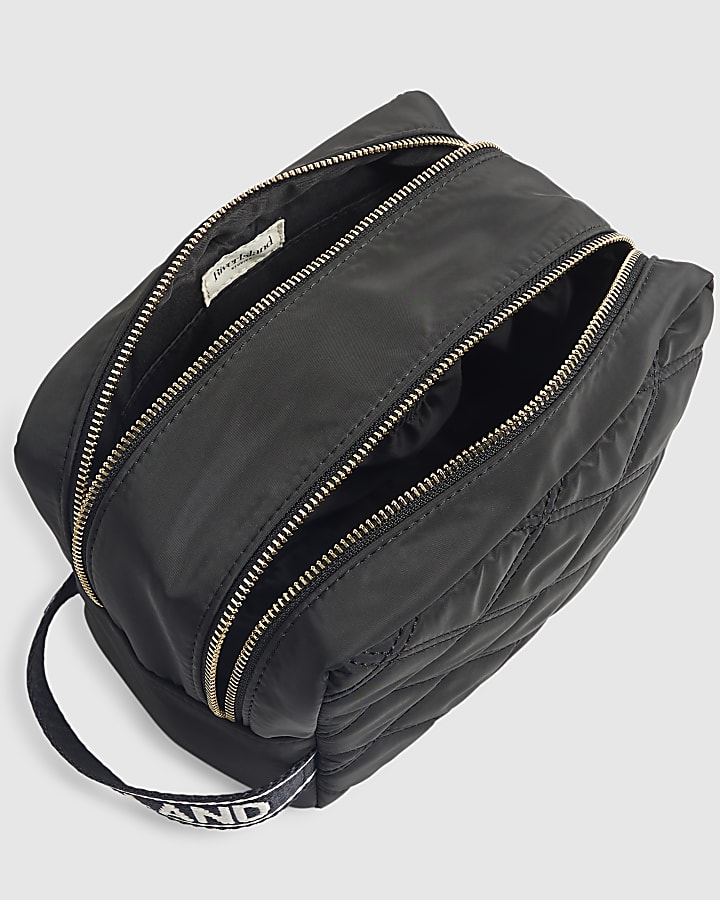 Black Double Zip Makeup Bag
