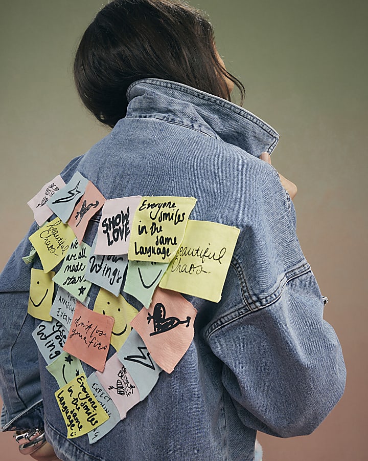 Blue Year Zero Notes Denim Jacket