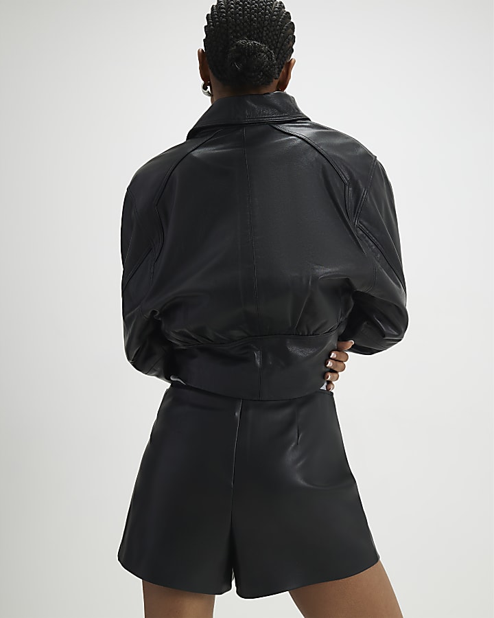 Black Eyelet Detail Wrap Skort