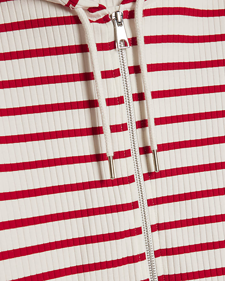 Red Striped Hoodie And Trousers Set