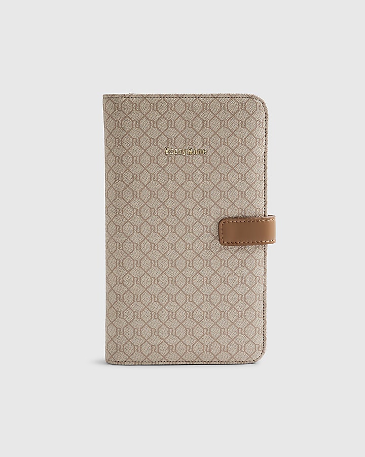 Beige Monogram Travel Wallet