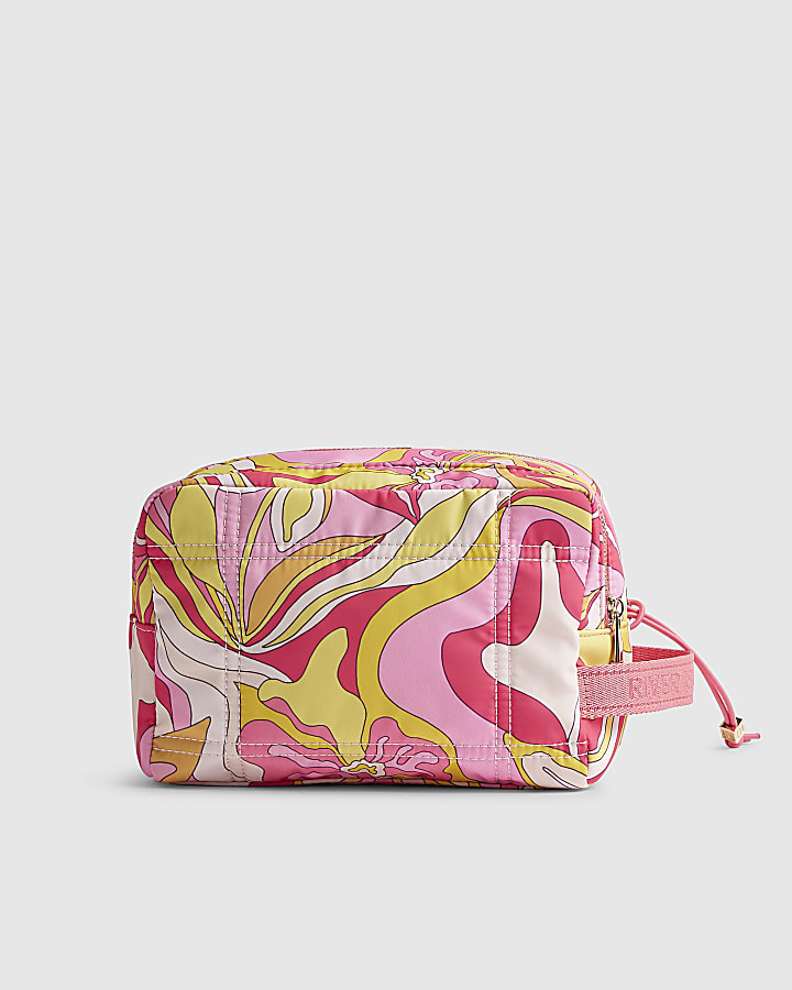 Pink Swirl Double Zip Makeup bag