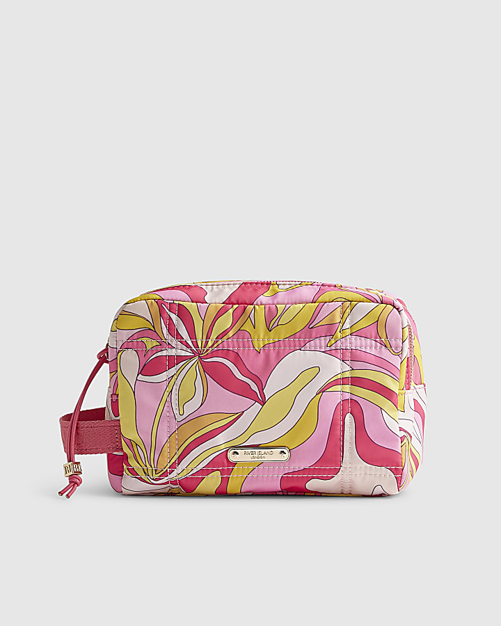 Pink Swirl Double Zip Makeup bag