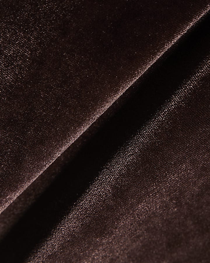 Brown Velvet Boxy T-shirt