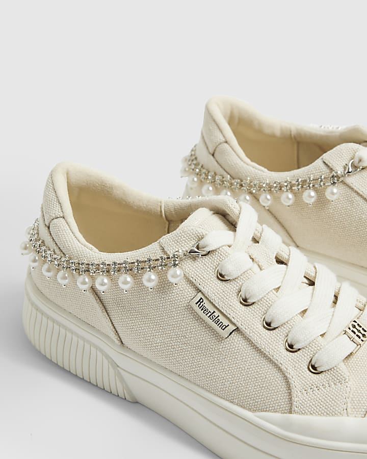 Silver Pearl Double Shoe Chain