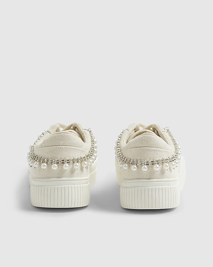 Silver Pearl Double Shoe Chain