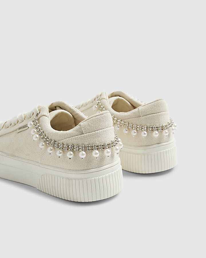 Silver Pearl Double Shoe Chain