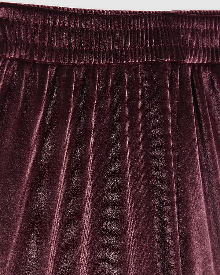 Red Velvet Wide Leg Joggers