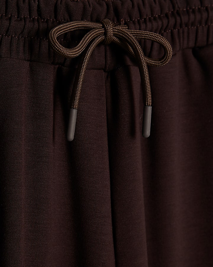 Petite Brown Premium Wide Leg Joggers