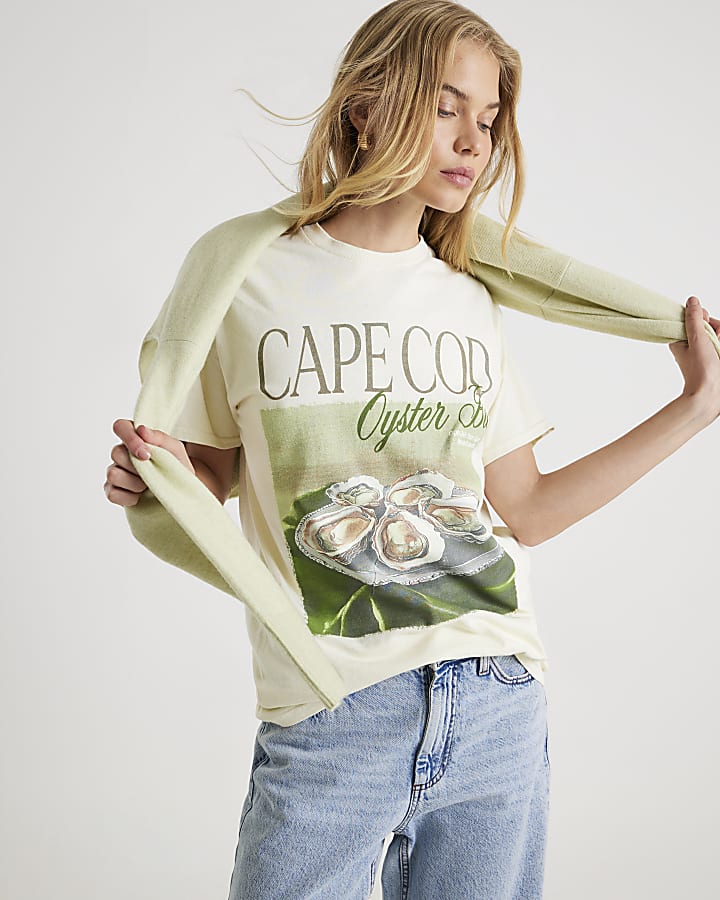 Cream Cape Cod Oyster Stud T-Shirt