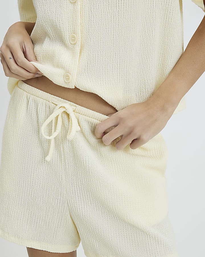 Yellow Textured Shorts