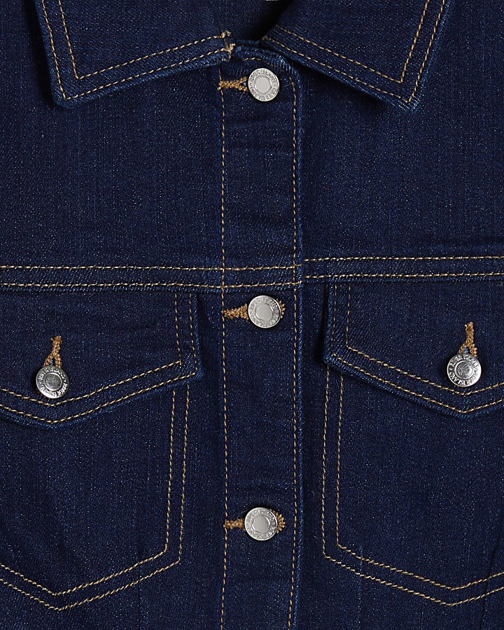 Blue Fitted Denim Jacket