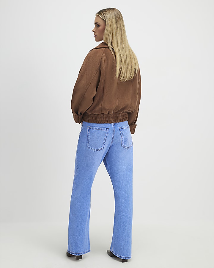 Petite Blue Relaxed Straight Leg Jeans
