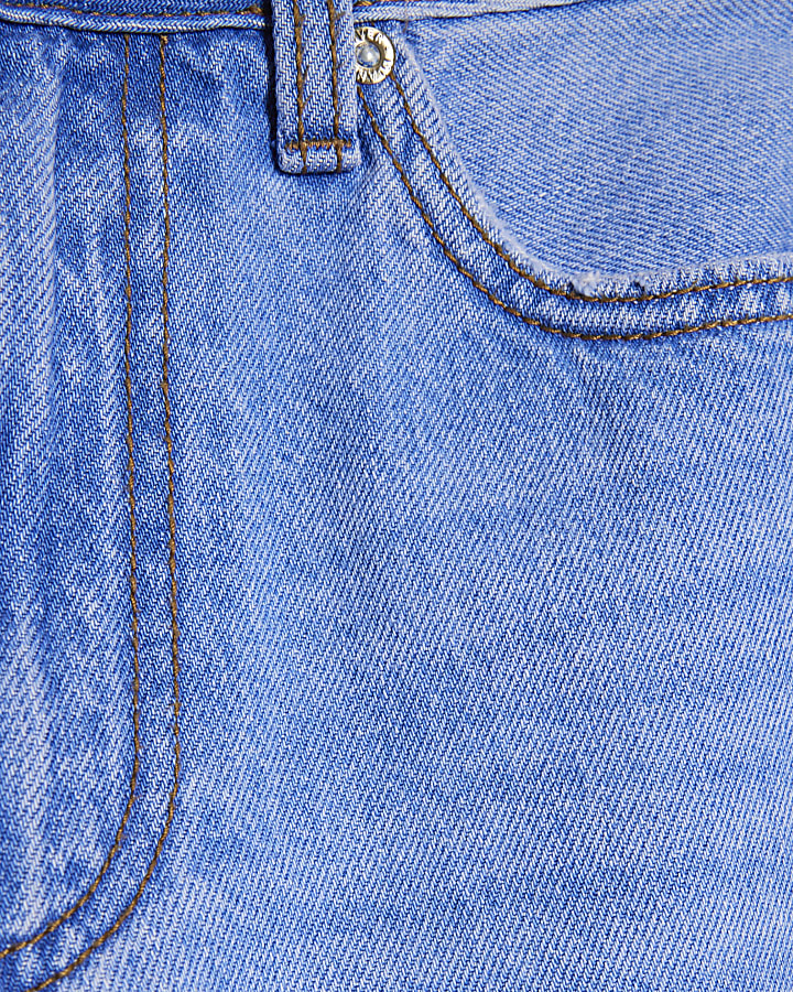 Petite Blue Relaxed Straight Leg Jeans