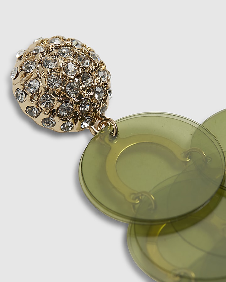 Green Sequin Drop Earrings