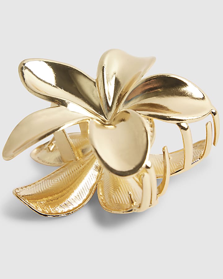 Gold Flower Claw Clip