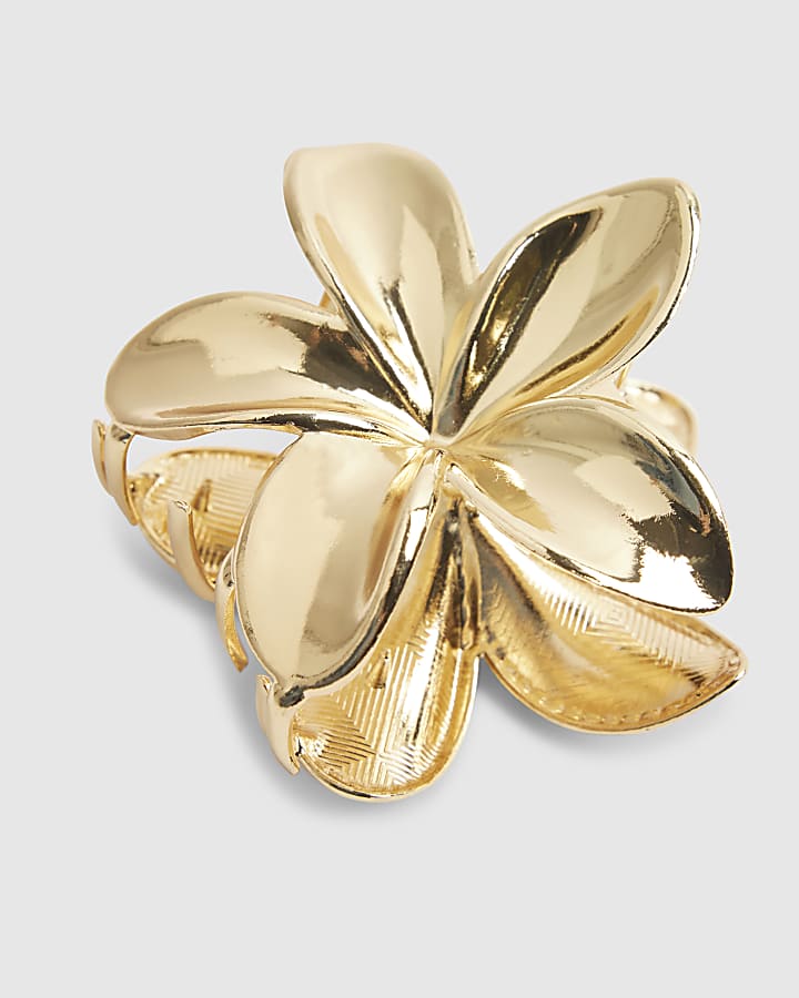Gold Flower Claw Clip