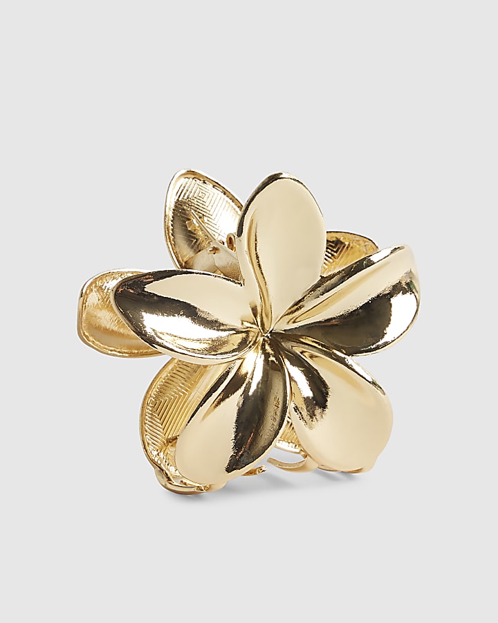 Gold Flower Claw Clip