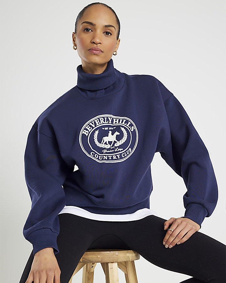 Navy Long Sleeve Beverly Hills Sweatshirt