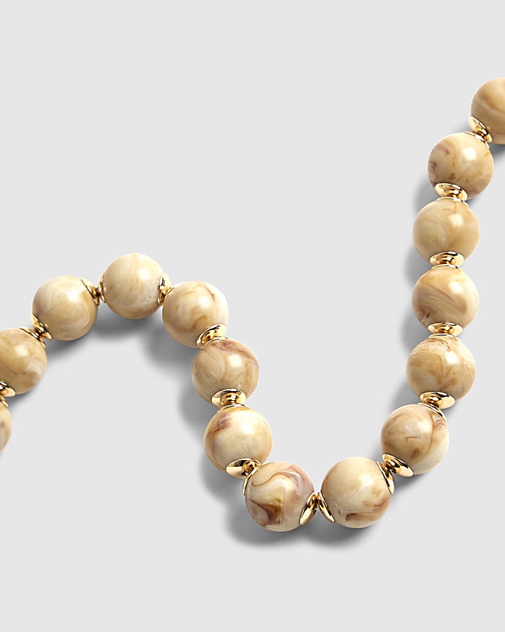 Cream Marble Beaded Necklace