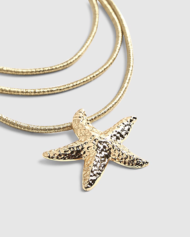 Gold Layered Starfish Necklace