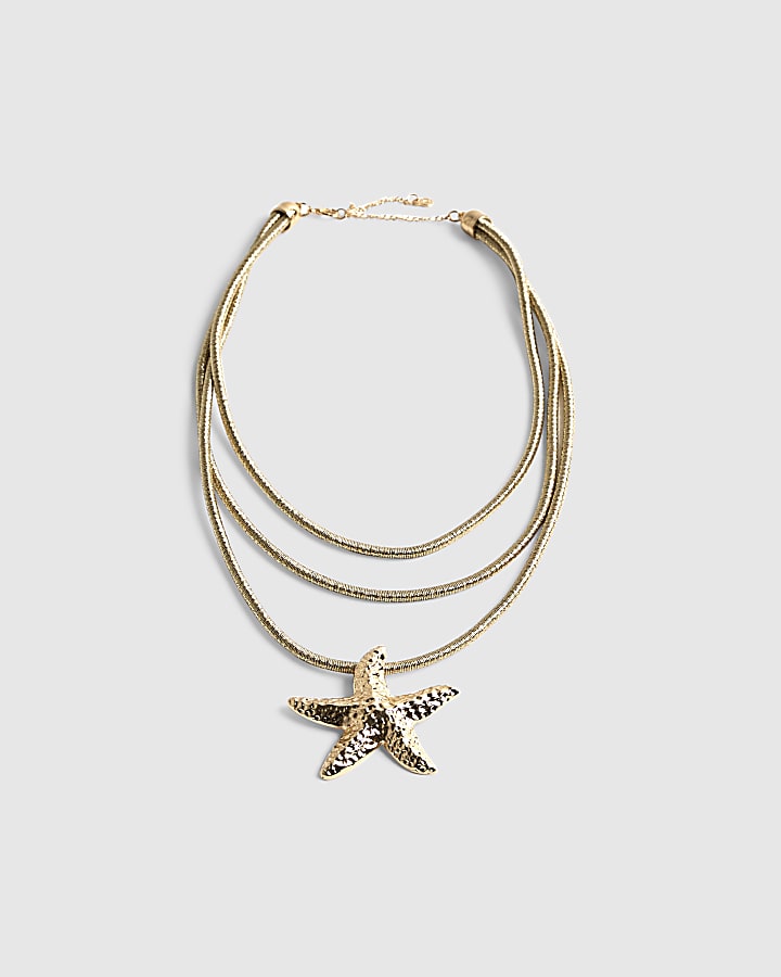 Gold Layered Starfish Necklace