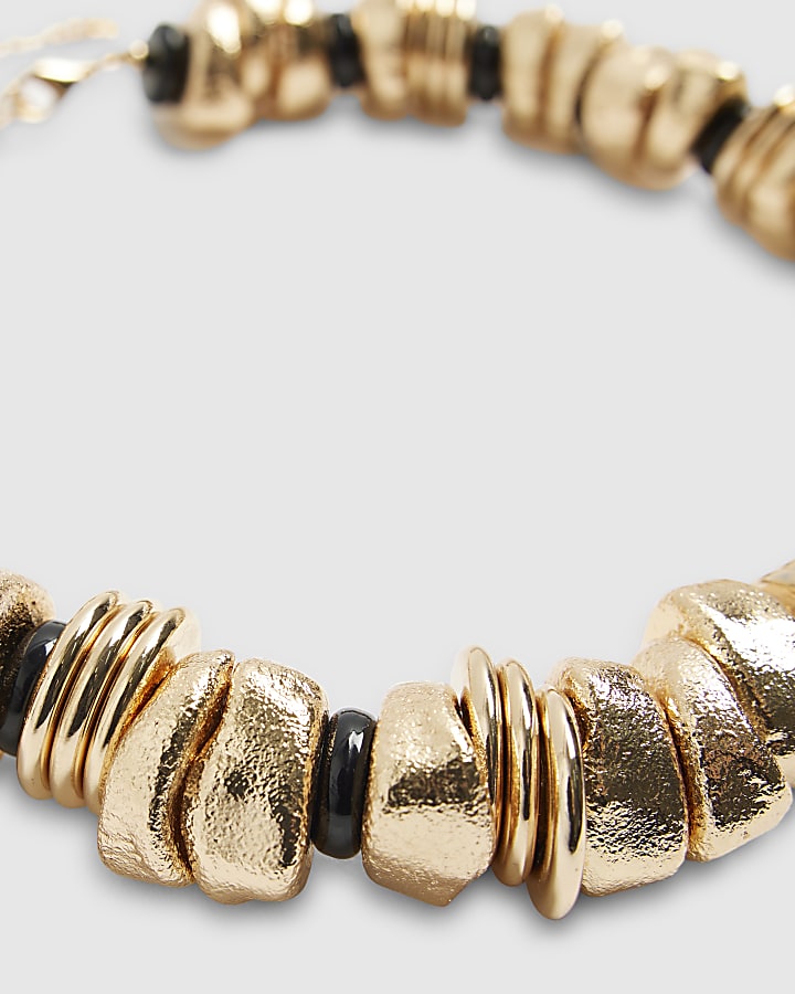 Gold and Black Nugget Necklace