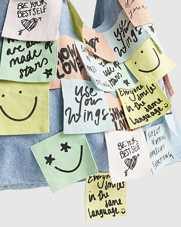 Blue Year Zero Denim Notes Slouchy Bag