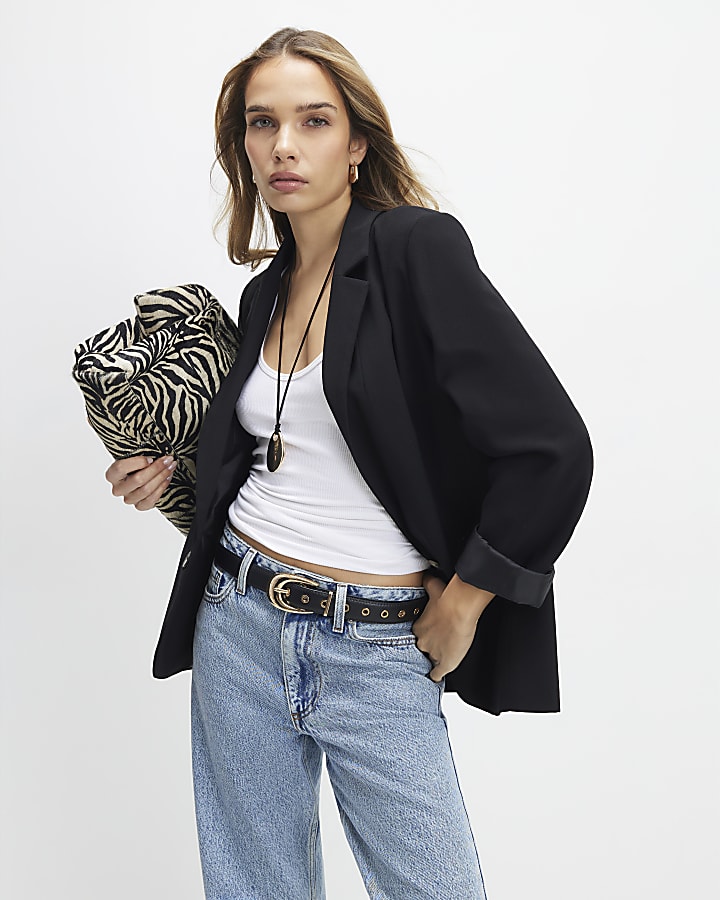 Black Edge To Edge Blazer