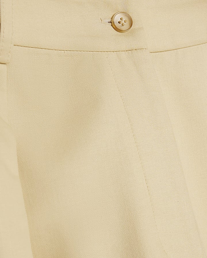 Yellow Cotton Tapered Trousers
