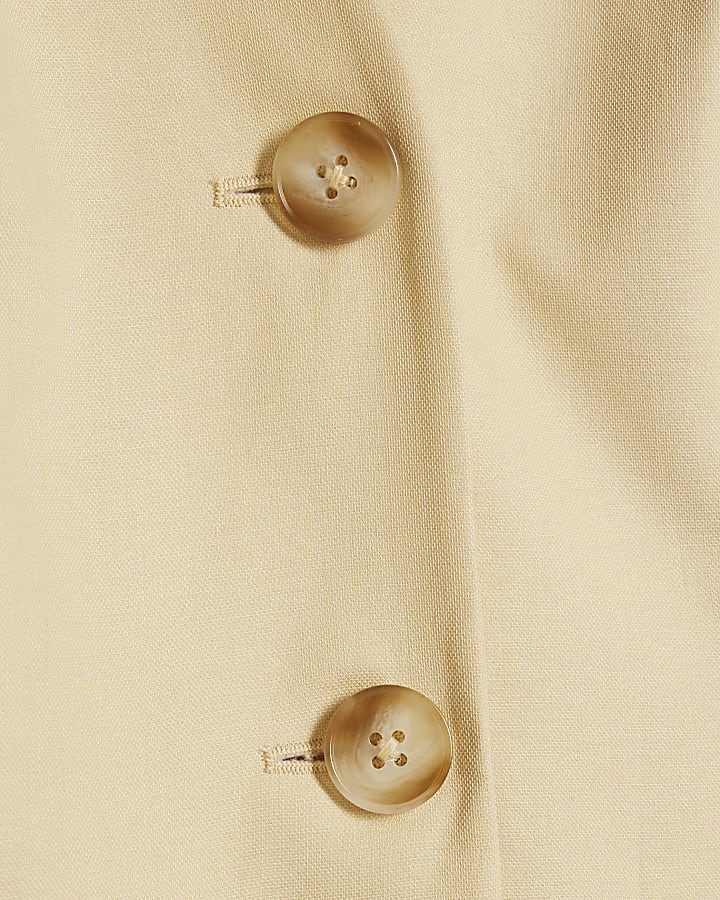 Yellow Collarless Blazer