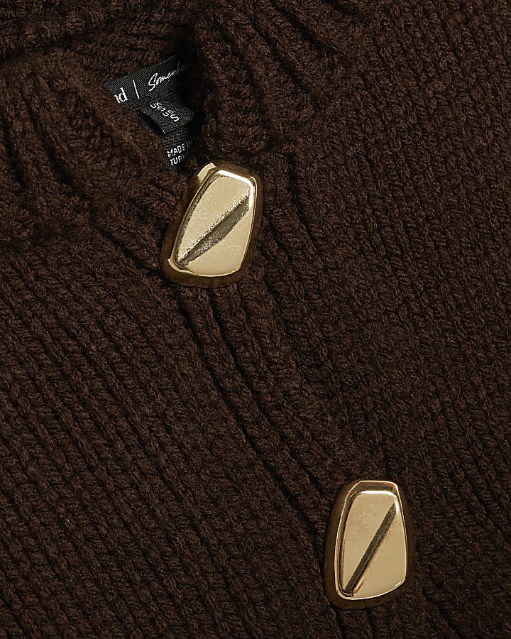 Petite Knitted Sleeveless Button Cardigan