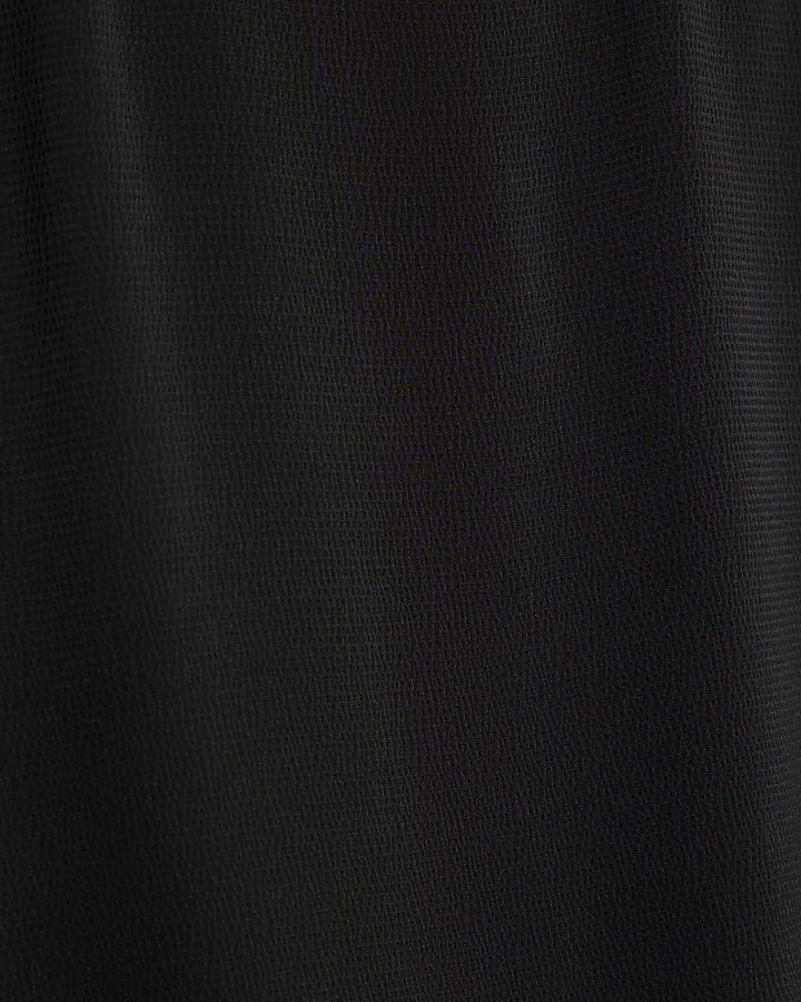 Black Satin Split Sleeve T-shirt