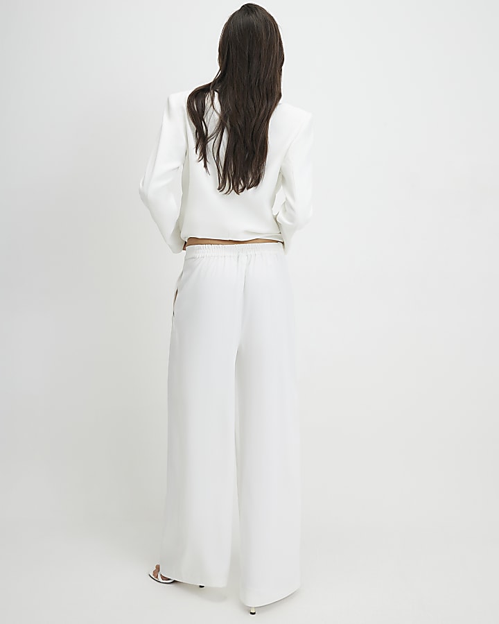 White Wide Leg Trousers