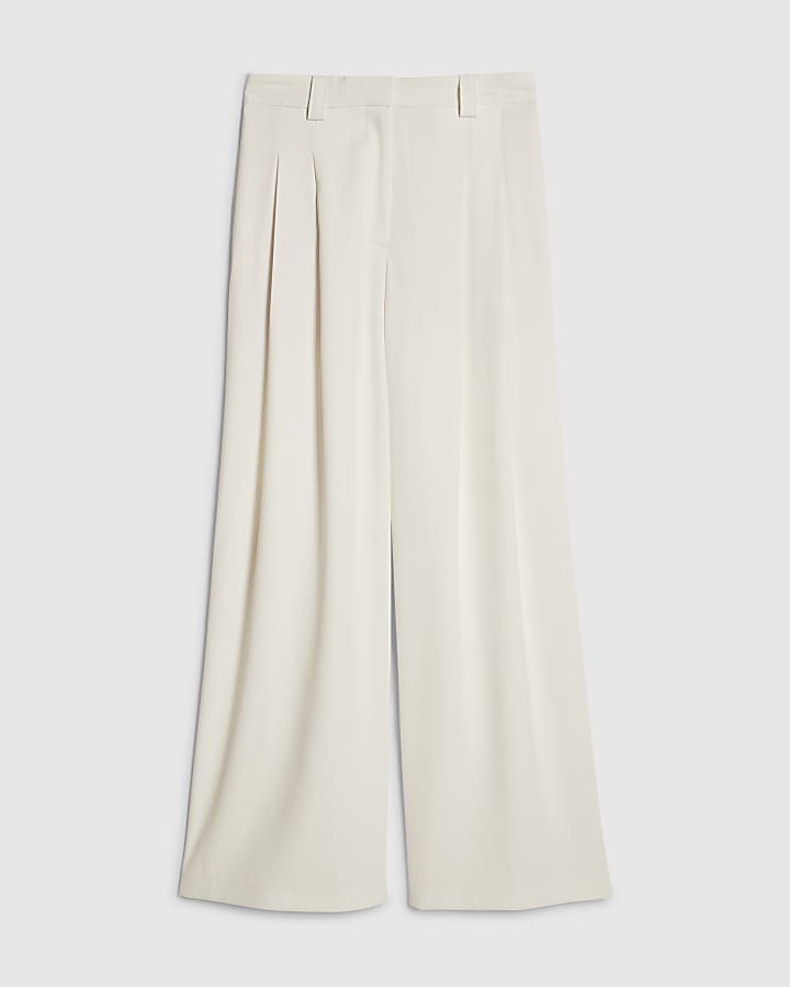 White Wide Leg Trousers