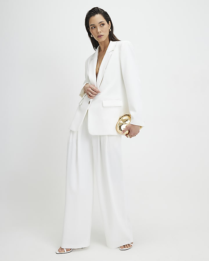 White Wide Leg Trousers
