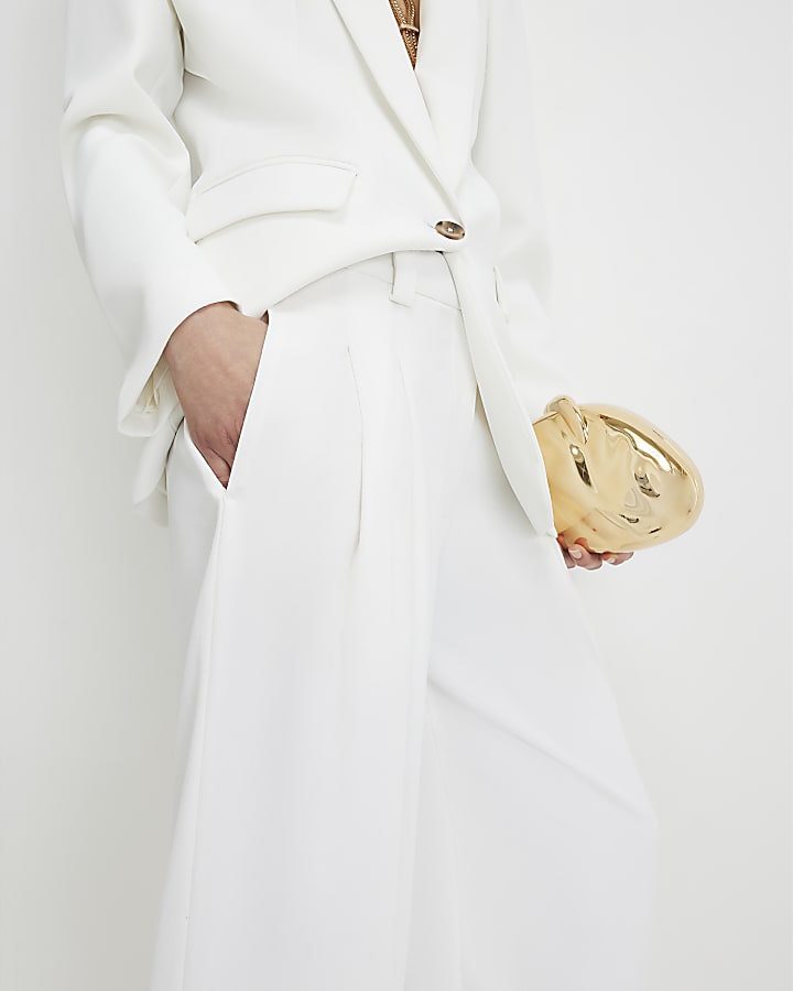 White Wide Leg Trousers