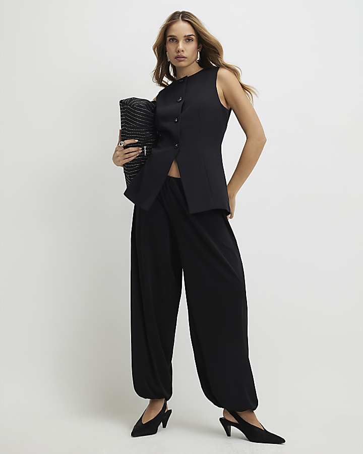 Black Tailored Waistcoat