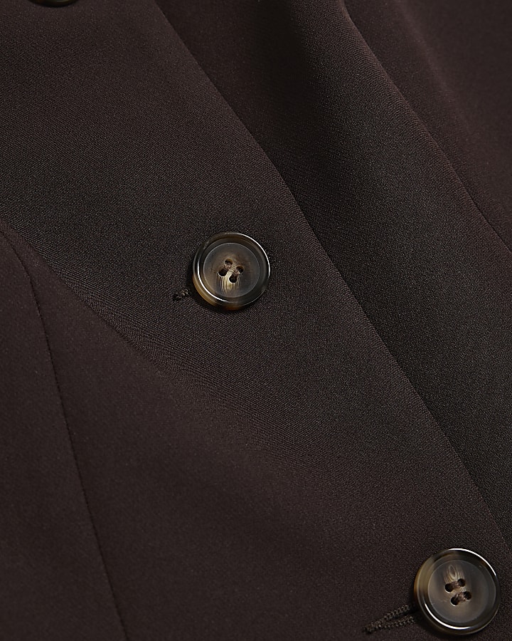 Brown Longline Tailored Waistcoat