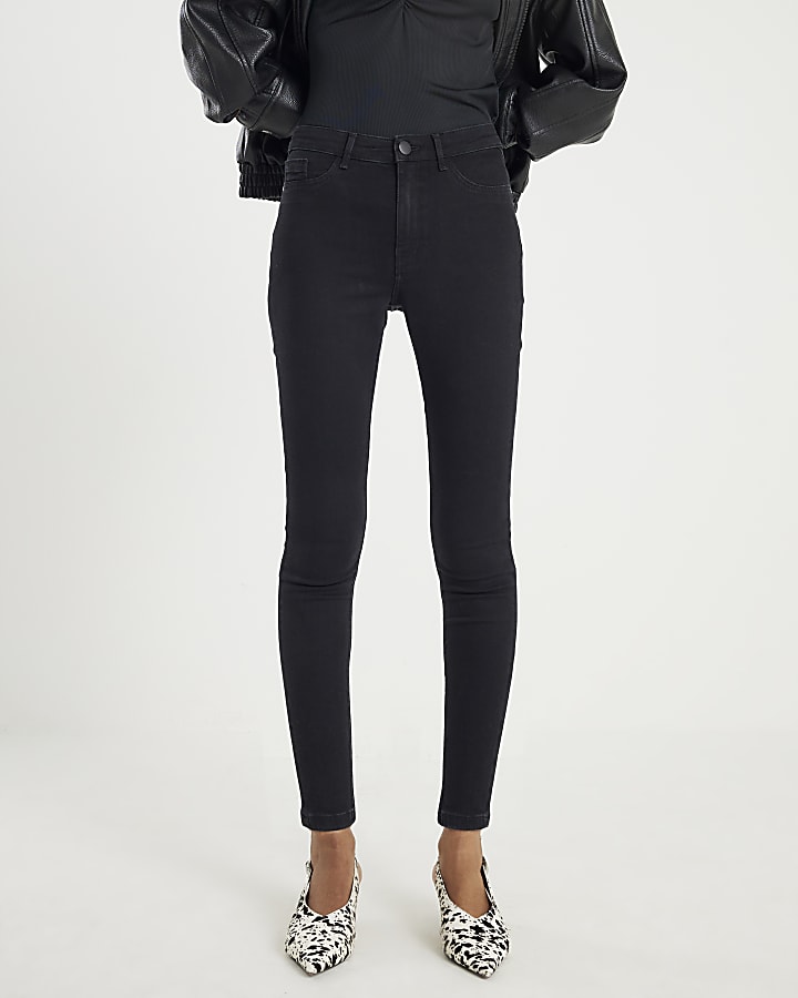 Black Mid Rise Sculpt Skinny Jeans
