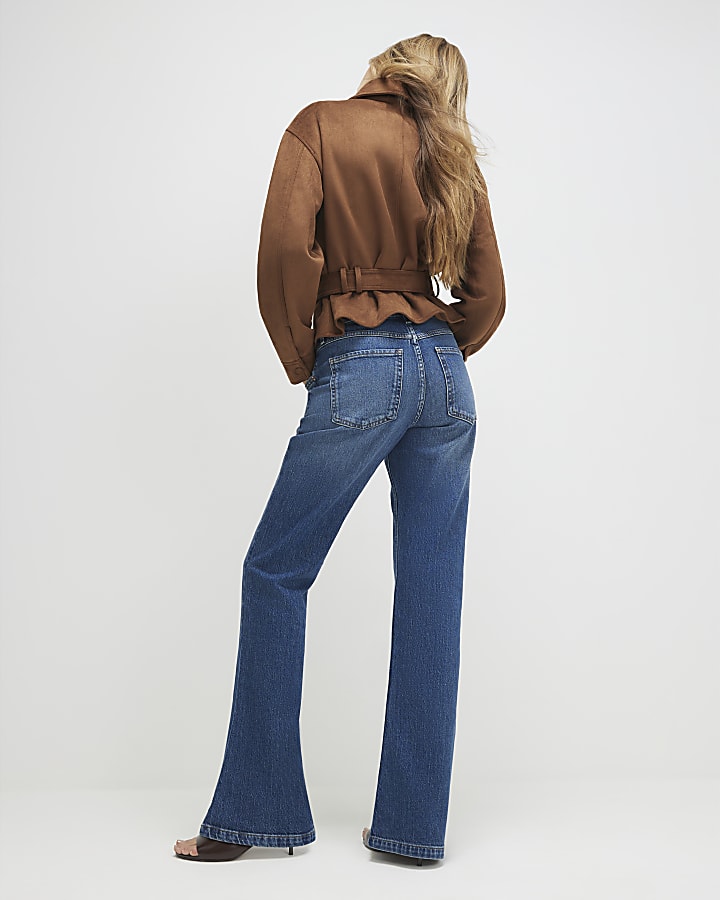 Blue Mid Rise Bootcut Jeans