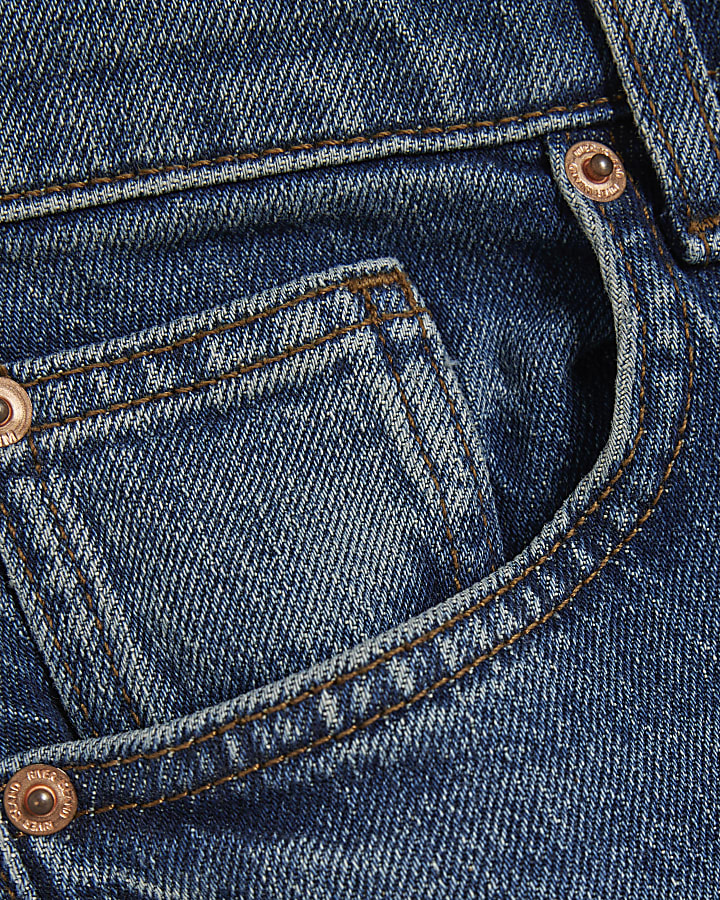 Blue Mid Rise Bootcut Jeans